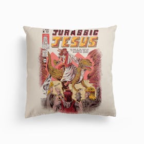 Jurassic Jesus Canvas Cushion