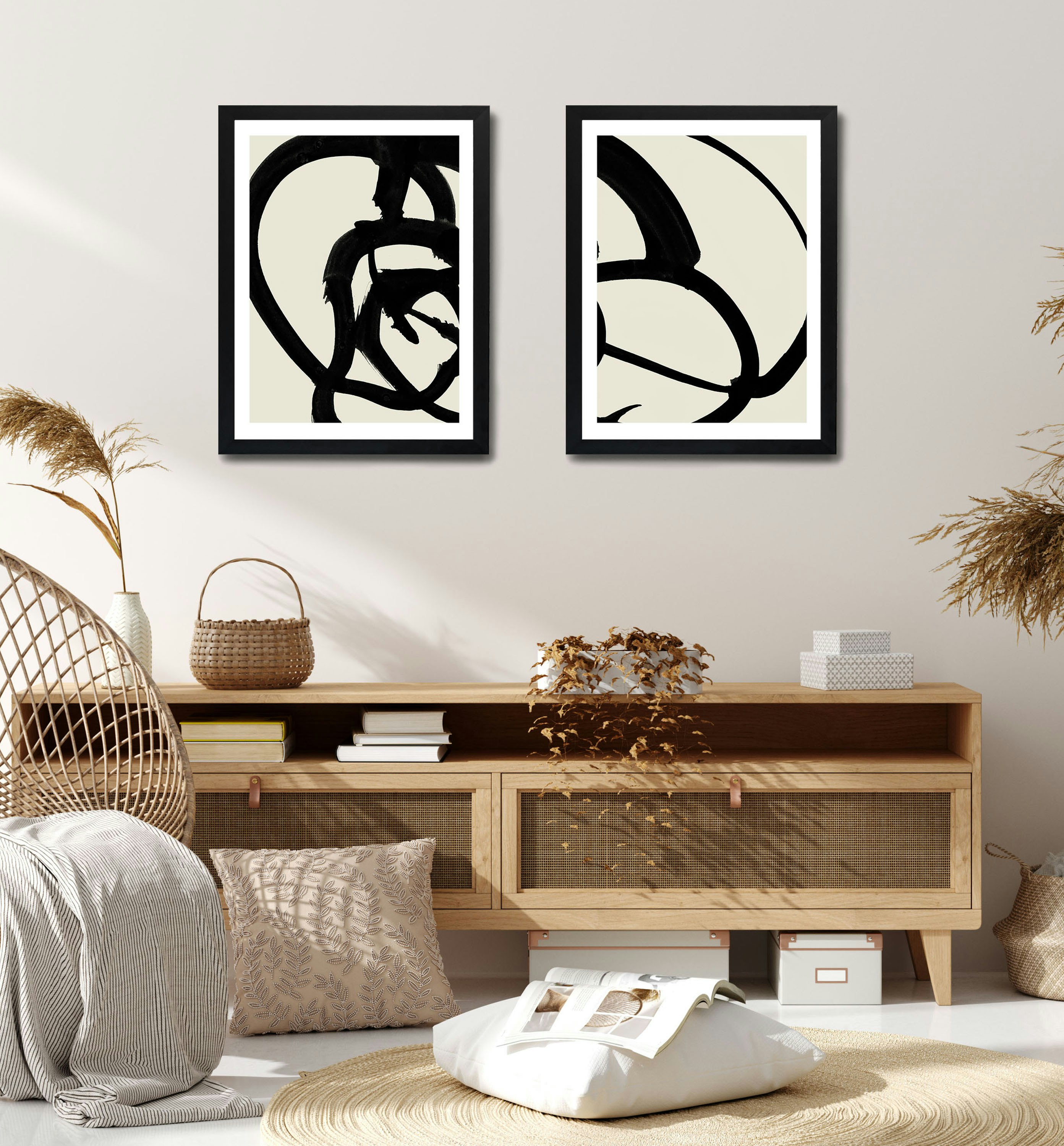 Monochrome Living Room Art Set by Dan Hobday by Fy! Gallery Walls
