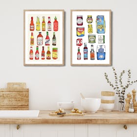 Kitchen Essentials Pair of Prints By Lola Star