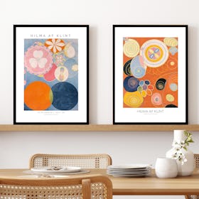 Set of 2 Hilma Af Klint Abstract Exhibition Poster - Black Framed Art