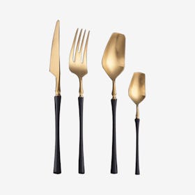 Aespa Flatware - Black / Gold - Set of 4