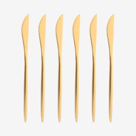 Matte Dinner Knives - Gold - Set of 6