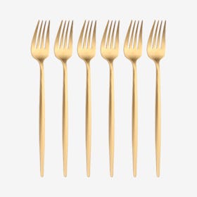 Matte Dinner Forks - Gold - Set of 6
