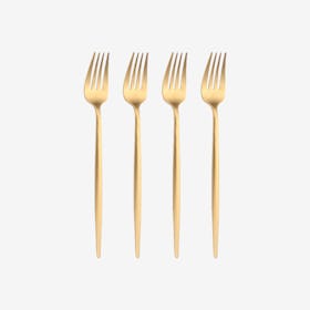 Matte Dessert Forks - Gold - Set of 4