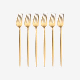 Matte Dessert Forks - Gold - Set of 6