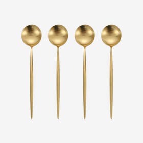 Matte Dessert Spoons - Gold - Set of 4