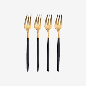 Matte Tea Forks - Black / Gold - Set of 4