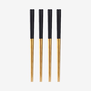 Matte Chopsticks - Black / Gold - Set of 4