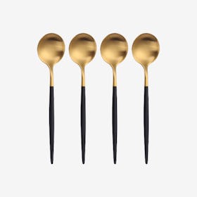 Matte Tea Spoons - Black / Gold - Set of 4