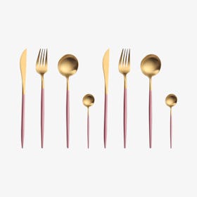 Copenhagen Matte Flatware - Pink / Gold - Set of 8