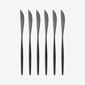 Matte Dessert Knives - Black - Set of 6