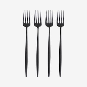 Matte Dessert Forks - Black - Set of 4