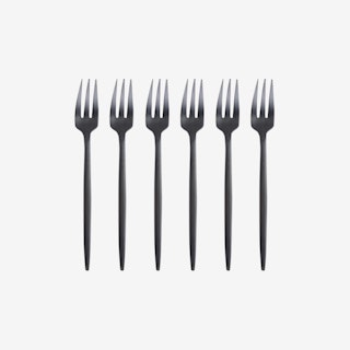 Matte Tea Forks - Black - Set of 6