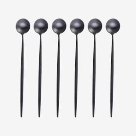 Matte Ice Spoons - Black - Set of 6