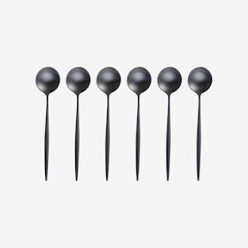 Matte Dessert Spoons - Black - Set of 6