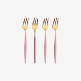 Matte Tea Forks - Pink / Gold - Set of 4