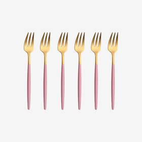 Matte Tea Forks - Pink / Gold - Set of 6