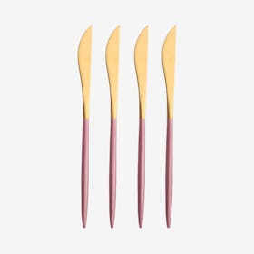 Matte Dinner Knives - Pink / Gold - Set of 4
