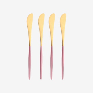 Matte Butter Knives - Pink / Gold - Set of 4