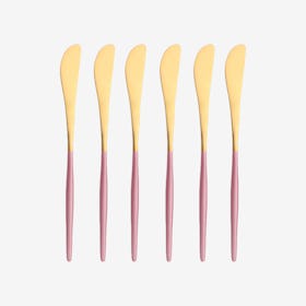 Matte Butter Knives - Pink / Gold - Set of 6