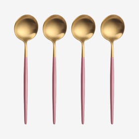 Matte Dinner Spoons - Pink / Gold - Set of 4