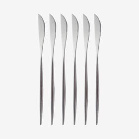 Matte Dinner Knives - Silver - Set of 6