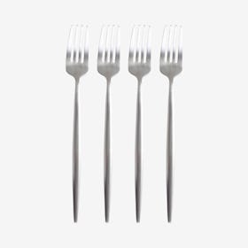 Matte Dinner Forks - Silver - Set of 4