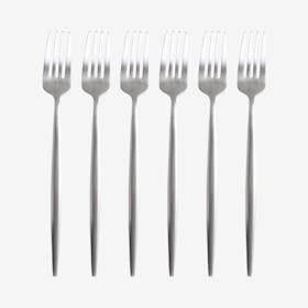 Matte Dinner Forks - Silver - Set of 6