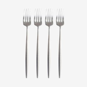 Matte Dessert Forks - Silver - Set of 4