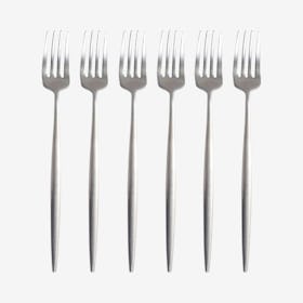 Matte Dessert Forks - Silver - Set of 6
