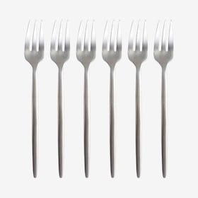 Matte Tea Forks - Silver - Set of 6