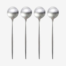 Matte Tea Spoons - Silver - Set of 4