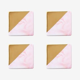 Rae Square Coasters - Pink - Set of 4