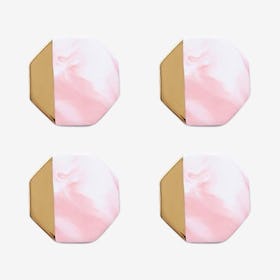 Rae Octagon Coasters - Pink - Set of 4