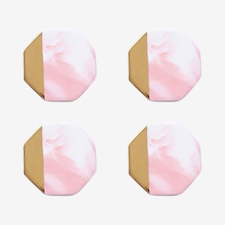 Rae Octagon Coasters - Pink - Set of 4