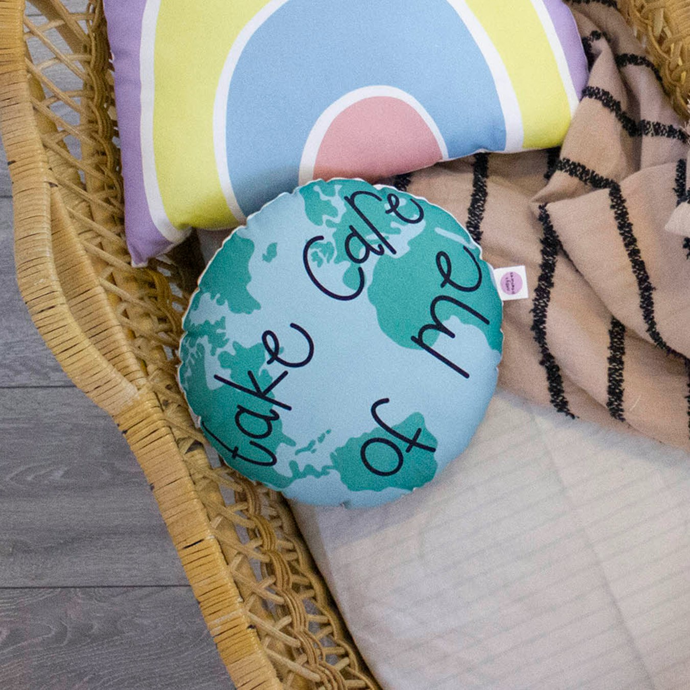Earth Cushion - Green / Blue by Nelly's Treasures