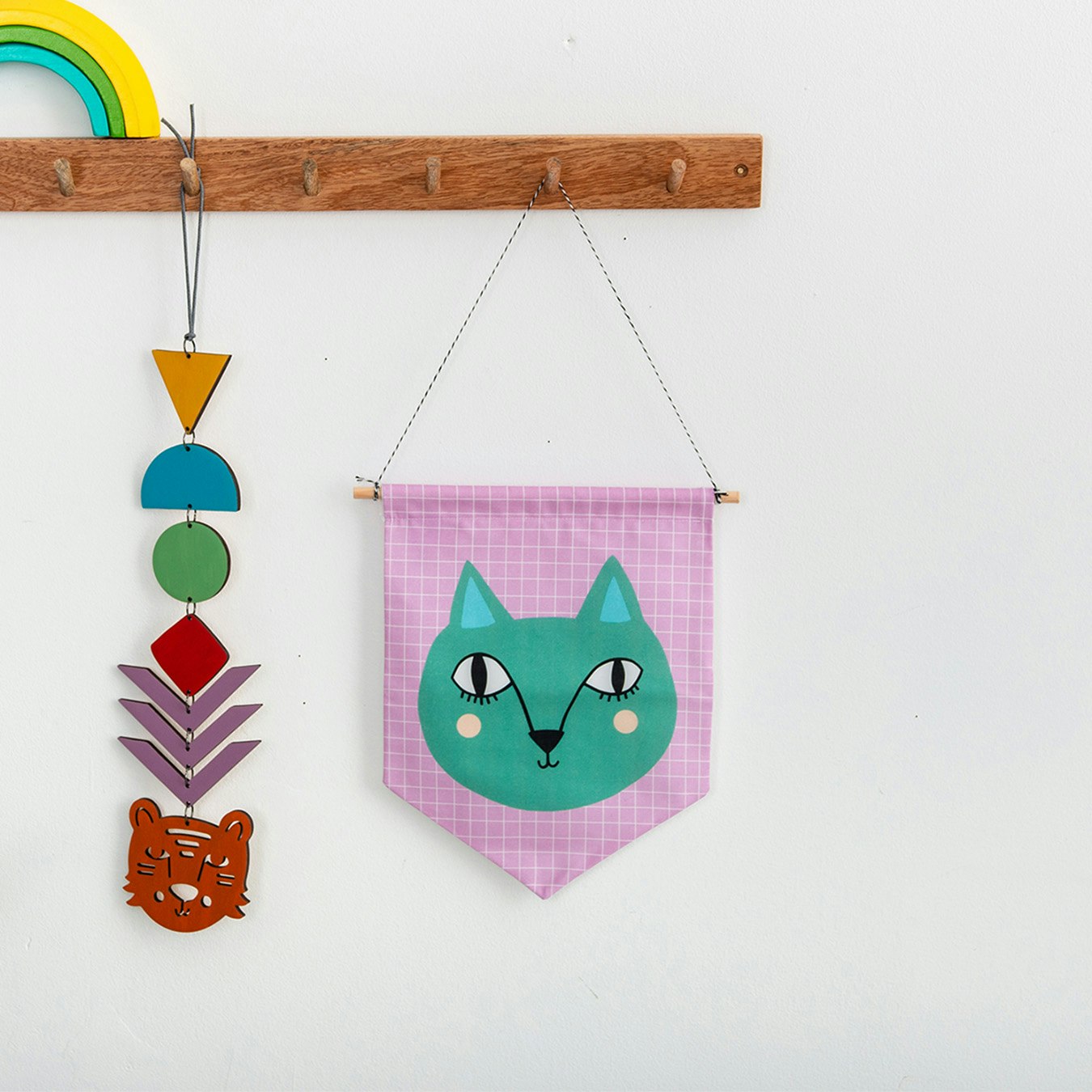 Cat Flag - Pink by Nelly's Treasures