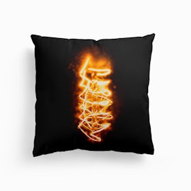 Glowing Light Bulb Canvas Cushion