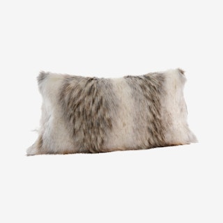 Limited Edition Rectangle Pillow - Tundra Wolf - Faux Fur