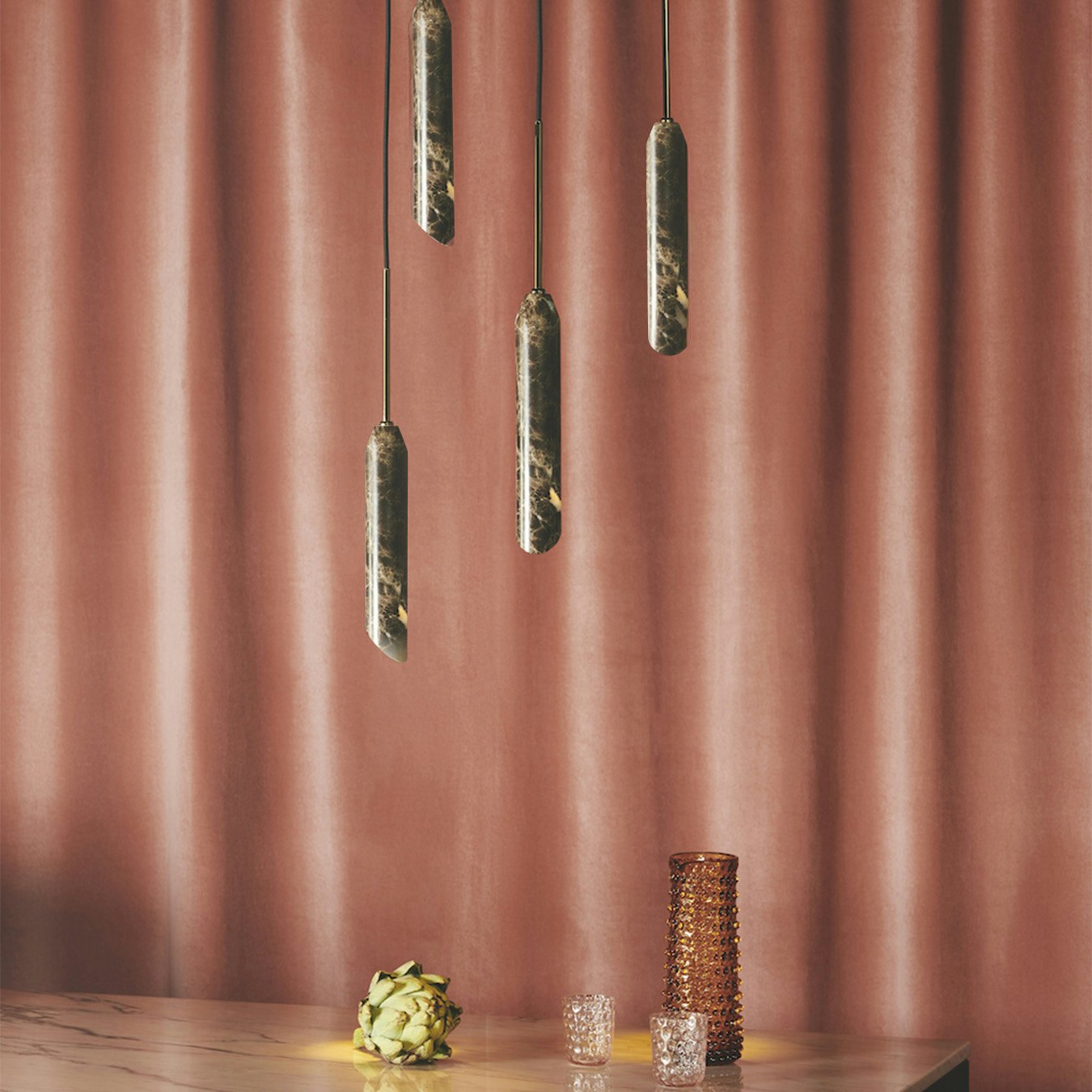 Marble Art Pendant Light - Brown by Design By Us