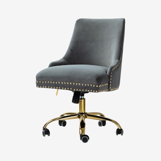 Bella Task Chair - Grey - Velvet