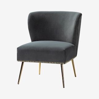 Anaelisa Accent Chair - Grey - Velvet