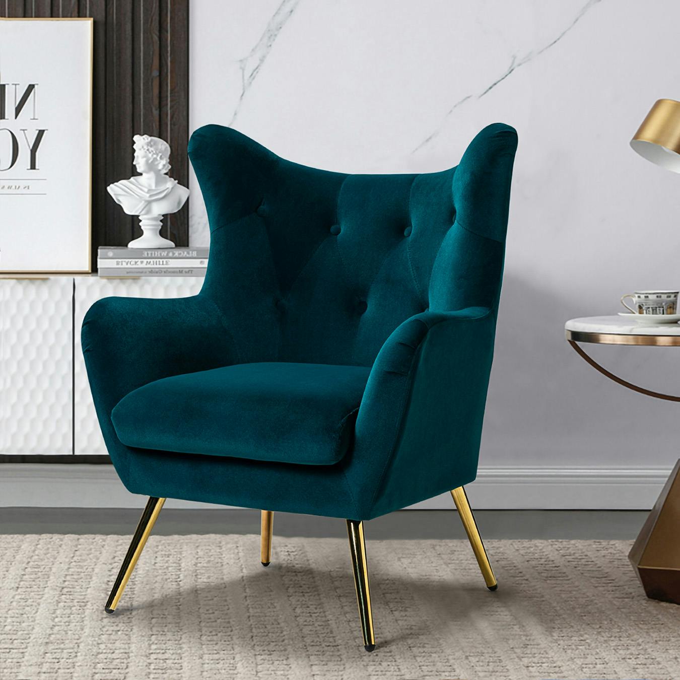 wingback chair teal