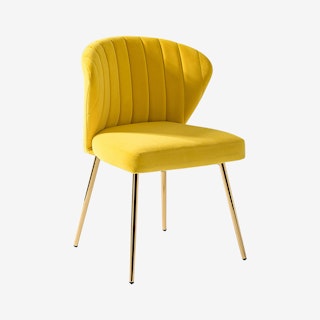Luna Side Chair - Yellow - Velvet