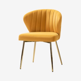 Luna Side Chair - Mustard - Velvet