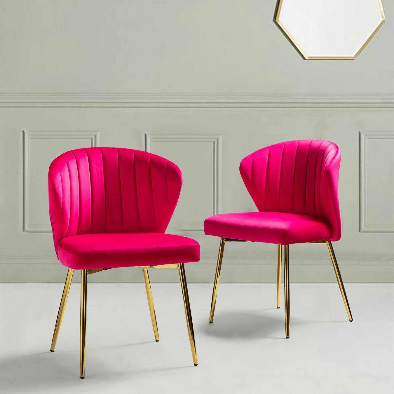 fuchsia velvet dining chairs