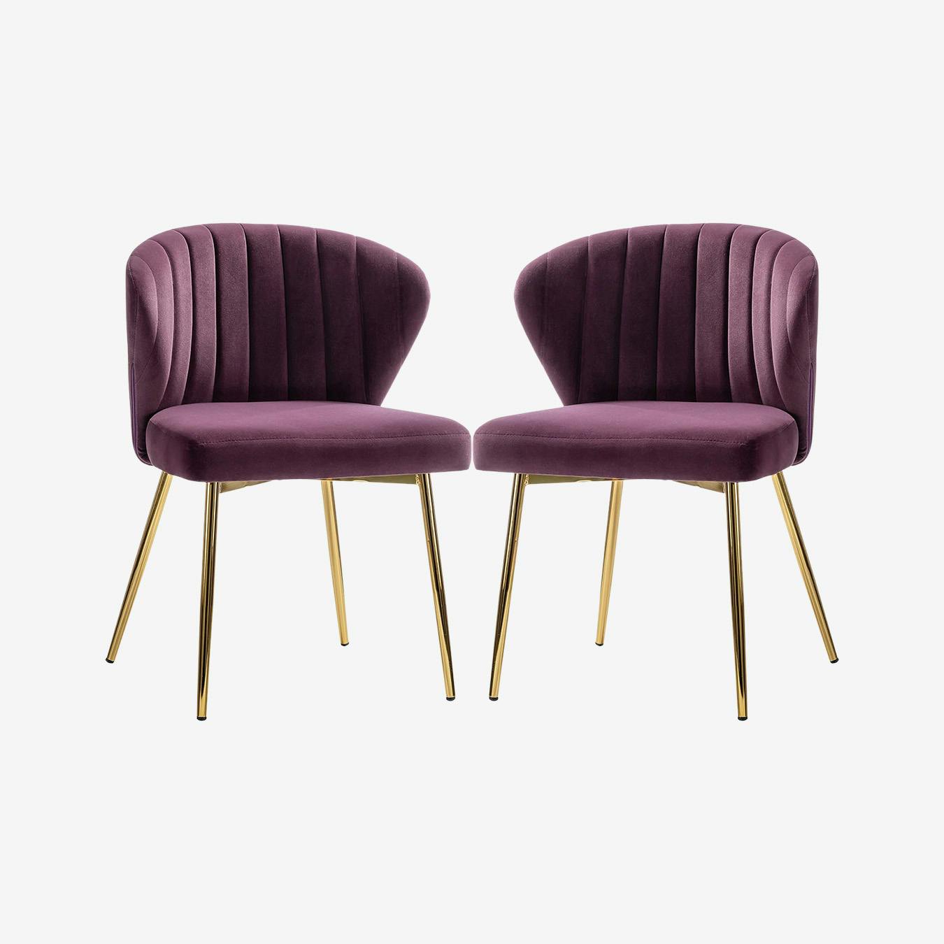 mauve velvet dining chairs