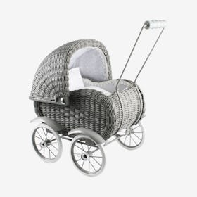 Doll Trolley - Grey - Wicker