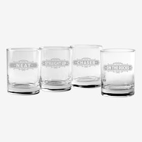 Whiskey Lingo Rocks Glass - Set of 4