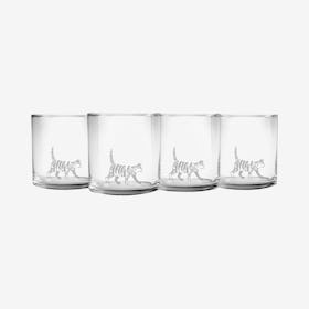 Tabby Slim Rocks Glass - Set of 4